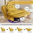 thumbnail image 3 of Euroco 270 Degree Swivel Power Recliner with Voice Control, Bluetooth Music Player, USB Ports, Atmosphere Lamp, Hidden Arm Storage and Mobile Phone Holder for Living Room, Bedroom, Yellow, 3 of 8