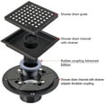 thumbnail image 4 of Square Shower Floor Drain With Flange, Detachable Square Lattice, 304 Stainless Steel 4In, 4 of 5