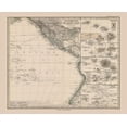 thumbnail image 2 of Stieler 24x20 Black Ornate Wood Framed with Double Matting Museum Art Print Titled - Oceania Polynesia East Pacific - Stieler 1885, 2 of 4