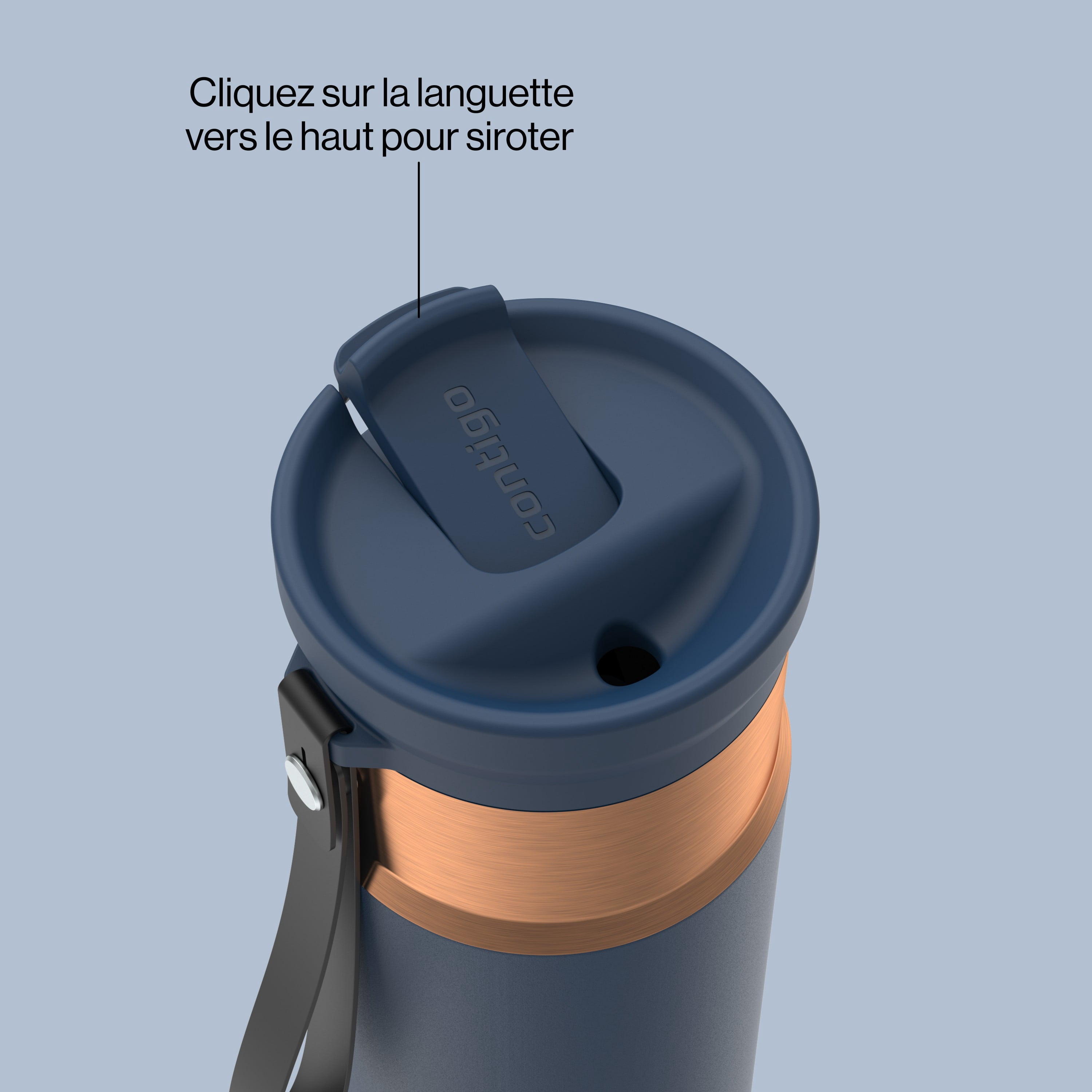 Contigo SnapSeal Insulated Stainless Steel Water Bottle with Carrying Strap, 16 oz (473 ml) – Leak-Proof, BPA-Free, Lead-Free, Dishwasher Safe
