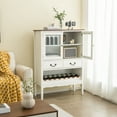 thumbnail image 2 of Gymax 2-Door Liquor Coffee Bar Cabinet Freestanding Buffet Sideboard Wine Rack Drawers, 2 of 10