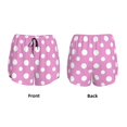 thumbnail image 3 of Balery Purple And White Polka Dot Pantalones cortos deportivos para mujer con forro y dos bolsillos, elásticos, para entrenamiento, gimnasio, yoga-Small, 3 of 7