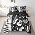 thumbnail image 2 of Feelyou Piano Guitar Teens Bedding Comforter Set 7pcs, Pop Music Style King Bedding Sets, 2 of 8