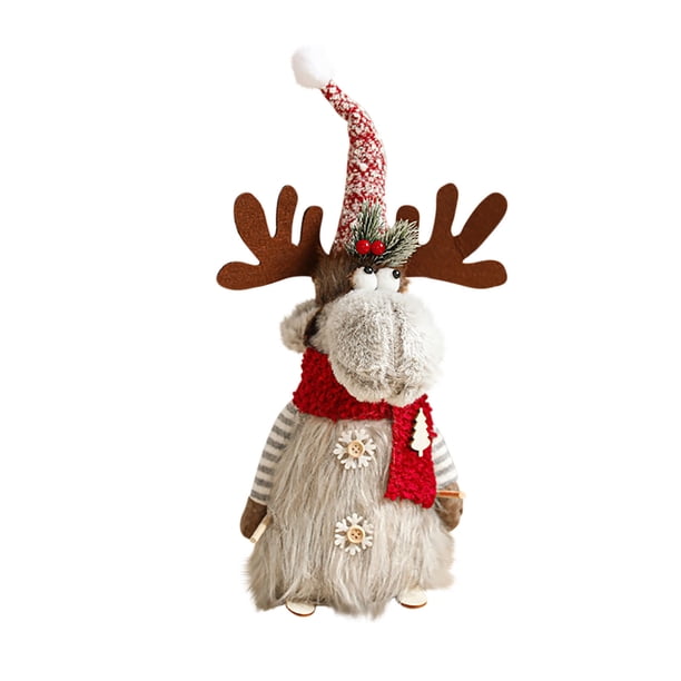 Figura de ciervo de peluche navideño para ventana | Decoración elegante para ambientes festivos | Reno de peluche suave para el hogar, la oficina y el dormitorio | Regalo navideño único | Decoración
