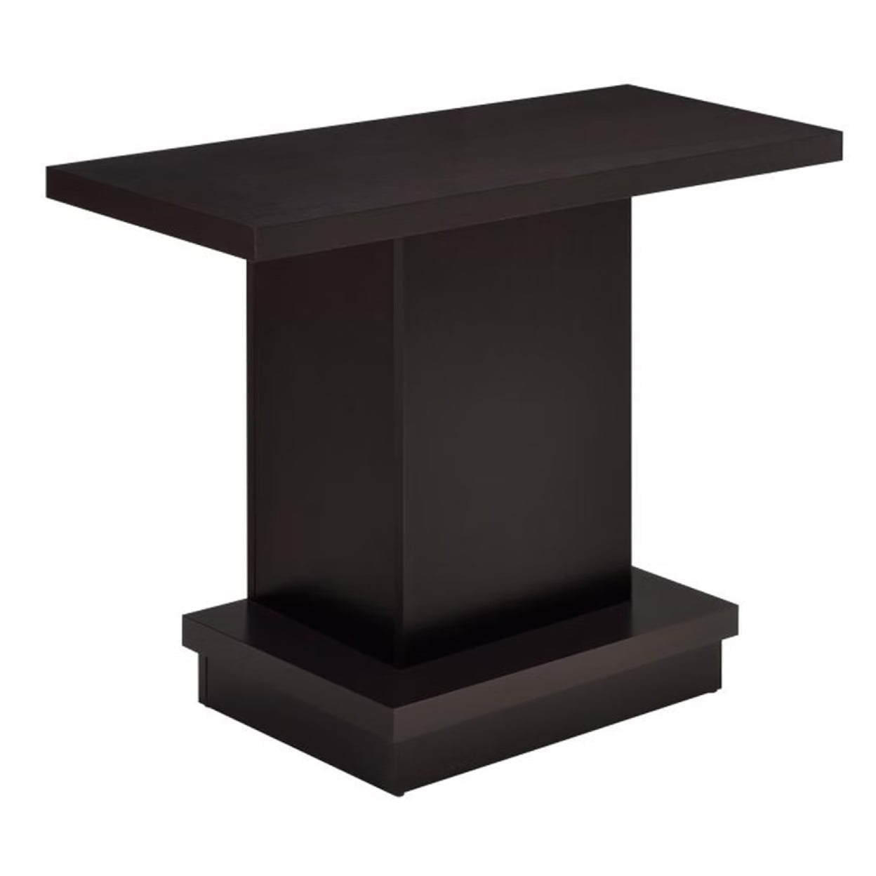 Contemporary Sofa Table With Pedestal Base, Cappuccino Brown Saltoro