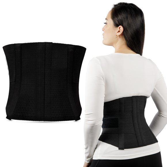 Alpha Medical 10" Vented Lumbosacral Support Elastic Back Brace for Lower Back (X-Large, Black)