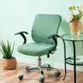thumbnail image 4 of Housses de Siège de Chaise de Bureau Élastiques Housse de Chaise Extensible Vert Armée, 4 of 9