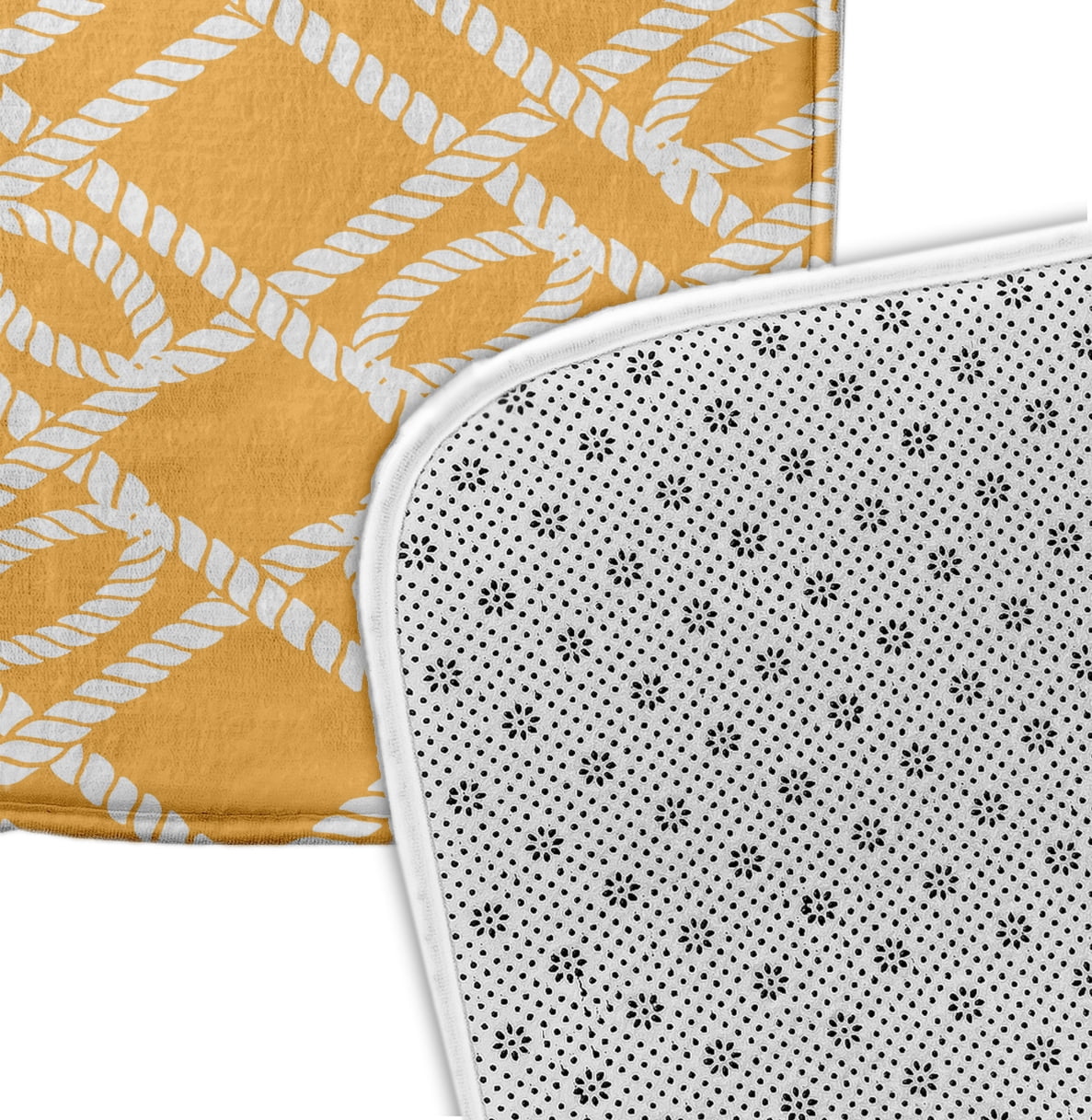 Simply Daisy 34" x 21" Plush Microfiber Yellow Know the Ropes Bath Mat