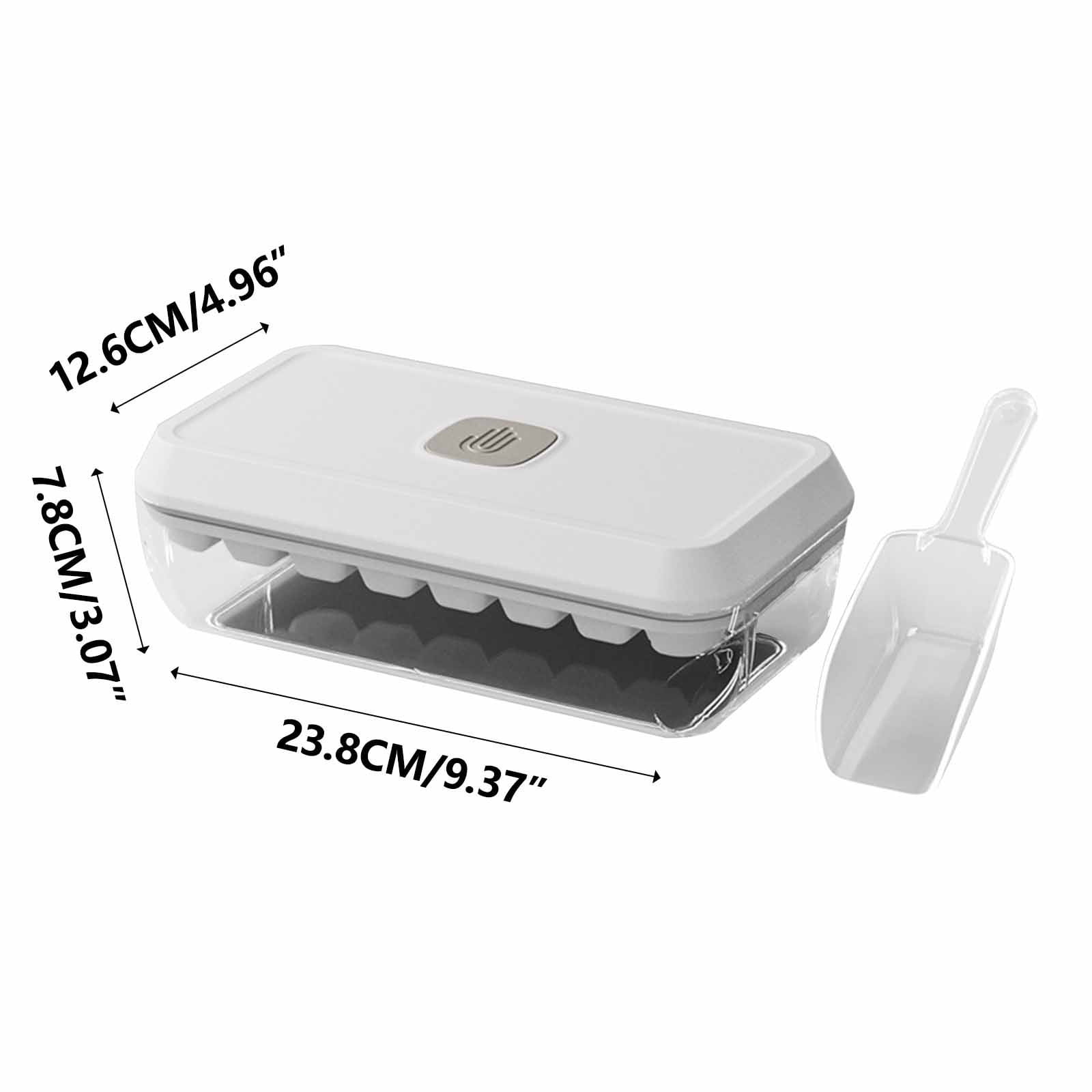 SPOORYYO Ice Mold Tray 32 Compartments Press Design, Food Grade Safe, Easy Release Ice Maker with Ice Shovel for Home Refrigerator Storage