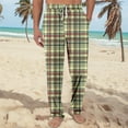 thumbnail image 2 of SnnmBlm Men's Cotton Super Soft Flannel Plaid Pajama Pant Light Brown L, 2 of 7