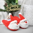 thumbnail image 2 of Zapatillas de franela de Papá Noel para niños pequeños, pantuflas cálidas de invierno para el hogar, Navidad, niños y padres, 2 of 3