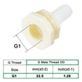 thumbnail image 3 of Uxcell 25mm Barbed x G1 Female ABS Bulkhead Fitting Adapter White 4 Pack, 3 of 5
