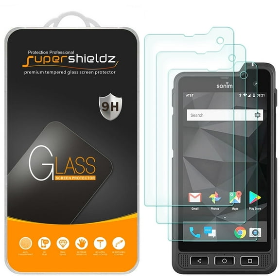 [3-Pack] Supershieldz for Sonim XP8 Tempered Glass Screen Protector, Anti-Scratch, Anti-Fingerprint, Bubble Free