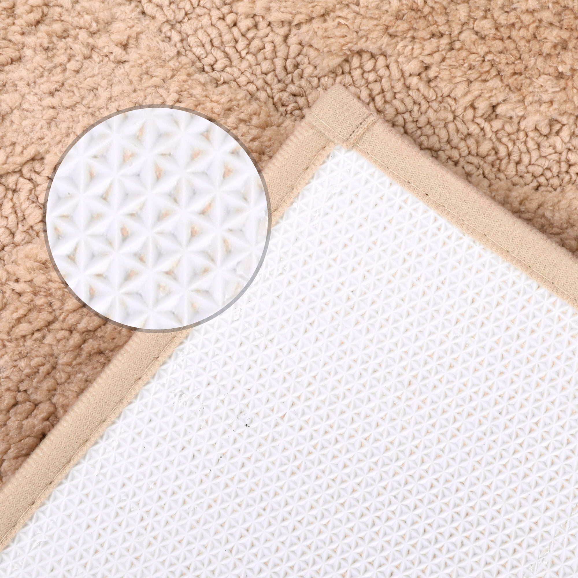 Unique Bargains Bath Rugs Non Slip Washable Soft Absorbent Mat Quick Dry Khaki 20" x 32"