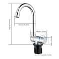 thumbnail image 4 of Mistaha Foldable G1/2 Threaded RV Faucet with Ceramic Copper Valve Core and 360° Rotation - Silver Brass Kitchen Sink Tap for Camper, Yacht, Bathroom., 4 of 6
