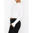 thumbnail image 6 of Womens Long Sleeve T Shirts Basic Scoop Neck Crop Tops Casual Slim Fitted Clothes Thermal Tee, 6 of 6