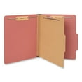 thumbnail image 5 of Four-Section Pressboard Classification Folders, 1 Divider, Letter Size, Red, 10/Box, 5 of 7