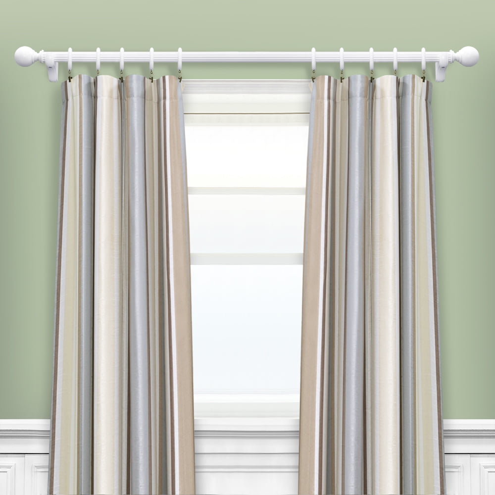 Lumi Mix & Match 1-3/8 in. Wood Single Curtain Rod, White, 8FT (2-piece 4FT rod)