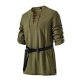 thumbnail image 4 of JOANKDMI Mens Medieval Lace-up Tunic Long Sleeve V Neck Vintage Shirt Viking Pirate Costume Top for Role Play Stage Performance Daily Wear, 4 of 7