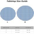 thumbnail image 2 of Round Fitted Tablecloth 52 Inch, Blue Jeans Gingham Fitted Round Table Cover Fitted Table Cover Wipeable Table Covers Kitchen Tablecloths for Restaurant, Picnic, Indoor and Outdoor Dining, 2 of 8