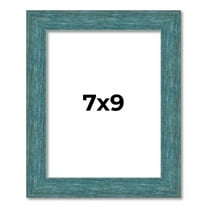 7x9 Frame Blue Rustic Barnwood Solid Wood Picture Frame Width 1.25 Inches | Interior Depth 0.5