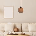 thumbnail image 1 of Pantalla de lámpara de ratán de imitación, cubierta de luz colgante, reemplazo, cubierta de lámpara, pantalla rústica bohemia para restaurante, casa y Estilo B, 1 of 8