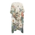 thumbnail image 3 of SCRAWLGOD Cat Floral Butterfly Print Swimsuit Cover Up for Women Long Loose Swimsuit Coverup Soft Breathable Beach Cover Up for Summer, 3 of 6