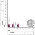 thumbnail image 2 of Gem Stone King 3.75 Ct Pink Created Sapphire Red Garnet 925 Silver Pendant and Earrings Jewelry Set, 2 of 4
