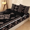 thumbnail image 2 of Erosebridal Southwestern Damask Zipper Twin Comforter Sets with Fitted Sheet and 2 Pillowcases, Retro Aztec Zipper Bedding Set, Black Blush, Black Reversible, 2 of 7