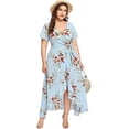 thumbnail image 1 of Vestido maxi bohemio alto bajo asimétrico de cintura de mujer Adepaton WRMH-239-10, 1 of 5