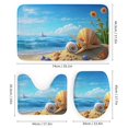 thumbnail image 3 of Seashell On The Beach Bathroom Sets with Shower Curtain And Rugs, Incl with 12 Hooks，Toilet Lid Oval Rug, 3 of 7