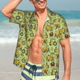 thumbnail image 3 of Fotbe Cute Tractor Hawaiian Shirt for Men Unisex Summer Beach Casual Short Sleeve Cotton Linen Button Down Shirts-Medium, 3 of 5