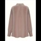 thumbnail image 5 of Blusa Elegante de Satén de Seda para Mujer, con Cuello Vuelto, Fruncido en la Parte Delantera, Drapeada, Larga, para Oficina y Trabajo. Raíz de Rosa M, 5 of 6