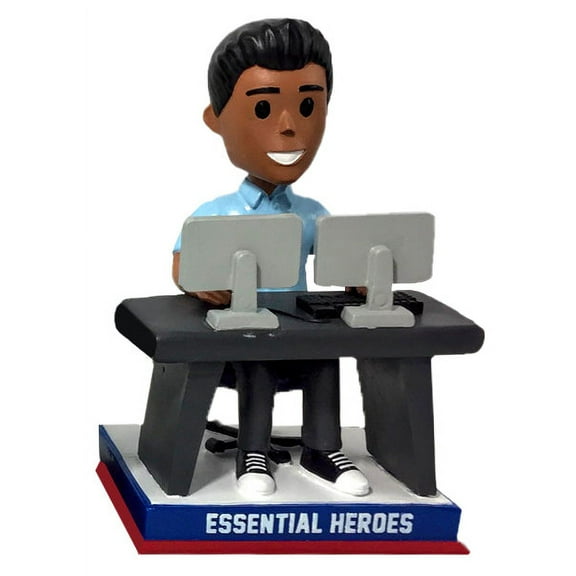 IT Specialist 911 Operator Call Center Essential Heroes Bobblehead Male Dark