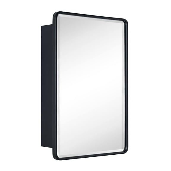 TEHOME Eldee Rectangle Metal Framed Bathroom Medicine Cabinet 16x24 - Black