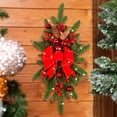 thumbnail image 4 of Steadline Steadline Christmas Wreath Hanging Decor - Artificial Snow Flocked Ornament For Staircase Door - Festive Seasonal Decoration For Winter Holiday Party, 4 of 6