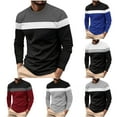 thumbnail image 7 of ZCFZJW Mens Striped Color Patchwork Crewneck Sweatshirts Casual Long Sleeve Regular Fit Graphic T-Shirts Trendy Cozy Athletic Pullover Tops S, 7 of 7