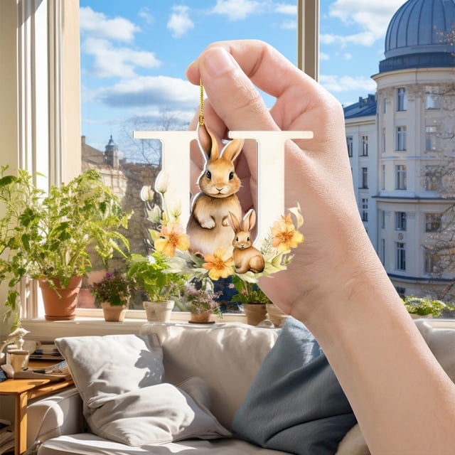 Fiudx Colgante de Letra Acrílica de Pascua, Corona Decorativa para El Hogar, Diseño de Adorno Colgante, Perfecto para Árbol de Navidad, Chimenea y Recién Nacidos, Regalo Ideal para Familiares y Amigo
