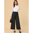 thumbnail image 3 of Pantalones de pierna ancha Allegra K Palazzo para mujer con bolsillos Negro XL, 3 of 5