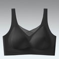 thumbnail image 2 of Women's Pullover Fixed Cup Bra, Full Coverage Wire Free Underwear with Wide Straps, Back Smoothing Light Support Bra | VerBelle,Black L, 2 of 6