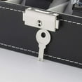 thumbnail image 3 of 6 Slot Leather Watch Box Display Case Organizer Glass Jewelry Storage Black, 3 of 6