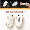 thumbnail image 4 of HSHDLDF for Ford Key Fob Cover with Keychain Lanyard, Soft TPU Key Fob Protector Compatible with Ford Edge Escape Expedition Explorer Fusion Mustang Ranger F-150 F-250 Smart Key Case, 4 of 7