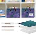 thumbnail image 5 of 2pcs Foldable Iron Frame Storage Basket Open Basket Bins Versatile Organizer for Laundry Bathroom Closet 16.9” x 11.4” x 7.7” Peacock Pattern, 5 of 7