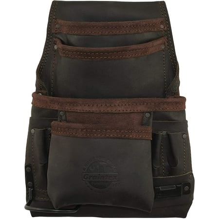 UPC: 0819972027140 | Graintex OS2714 10-Pocket Nail & Tool Pouch Top Grain Oil Tanned Leather for Framers  Constructors  Electricians  Plumbers  Handyman