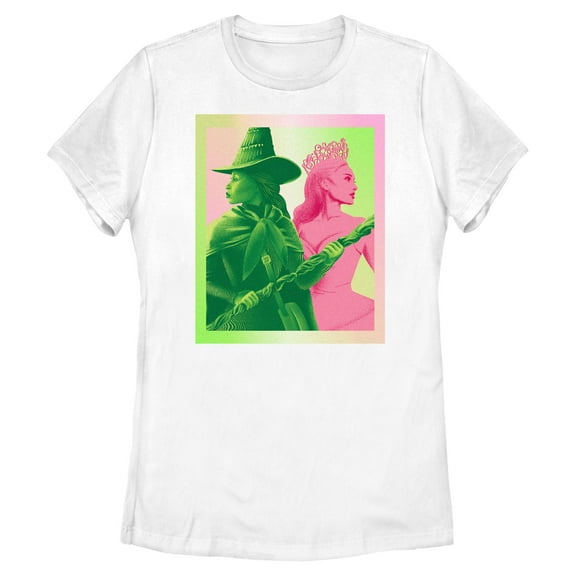 Women's Wicked Elphaba and Glinda Gradient Frame Graphic T-Shirt