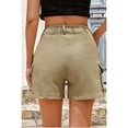 thumbnail image 4 of Women's Casual Comfortable Solid Color Jean Workwear Shorts with Multi-Pocket Functionality, Personality Street Style for Urban Fashion, Durable and Practical Everyday Wear,Khaki L, 4 of 5