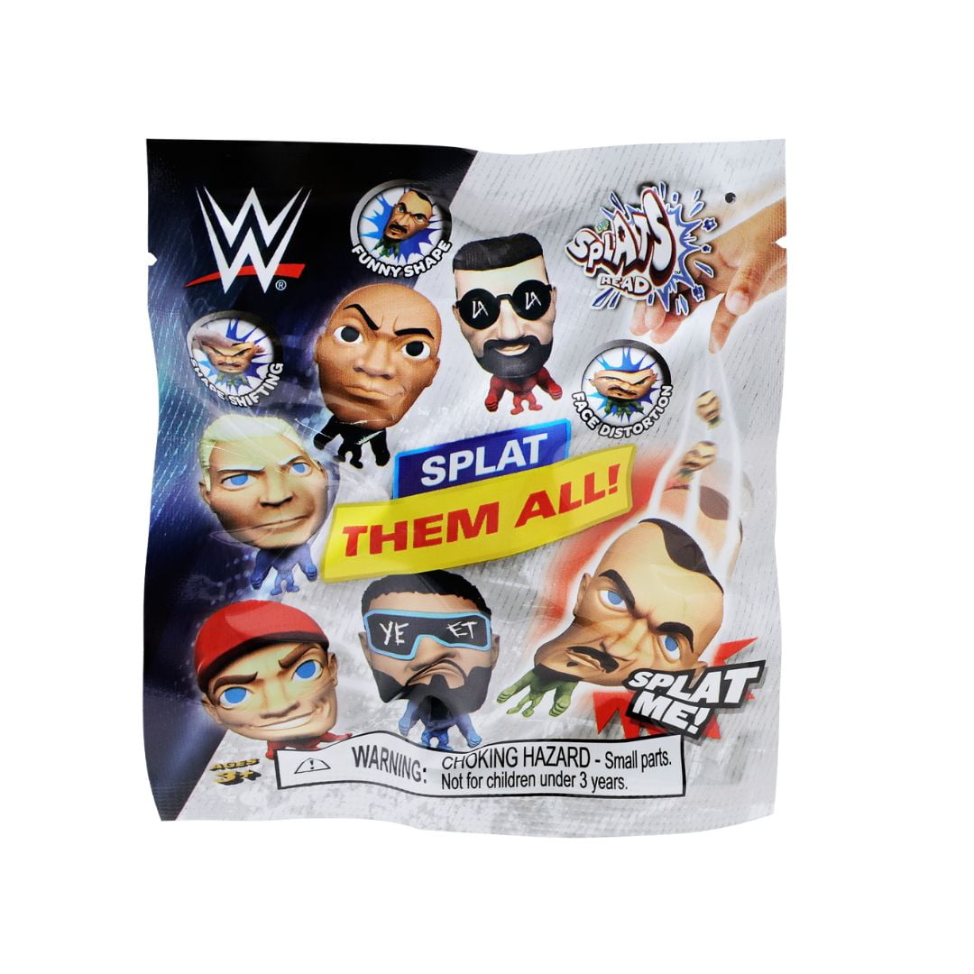 (2 pack) WWE: Mini Splats Head. Collect The 12 Different Wrestlers. Stretchy Action Figures, Ages 4 and Up.