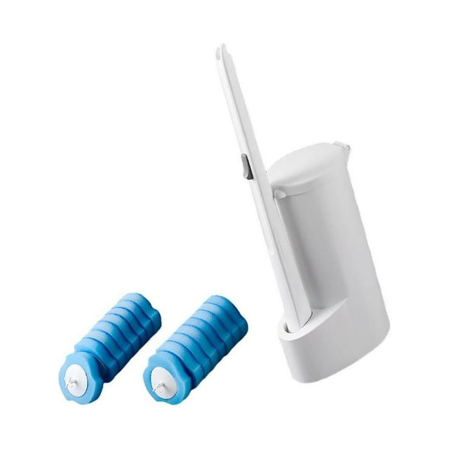 facefd Toilet Brush Scrubber with 16 Refill Heads with Holder with 16 Refill Cleaning Liquid for Kitchen