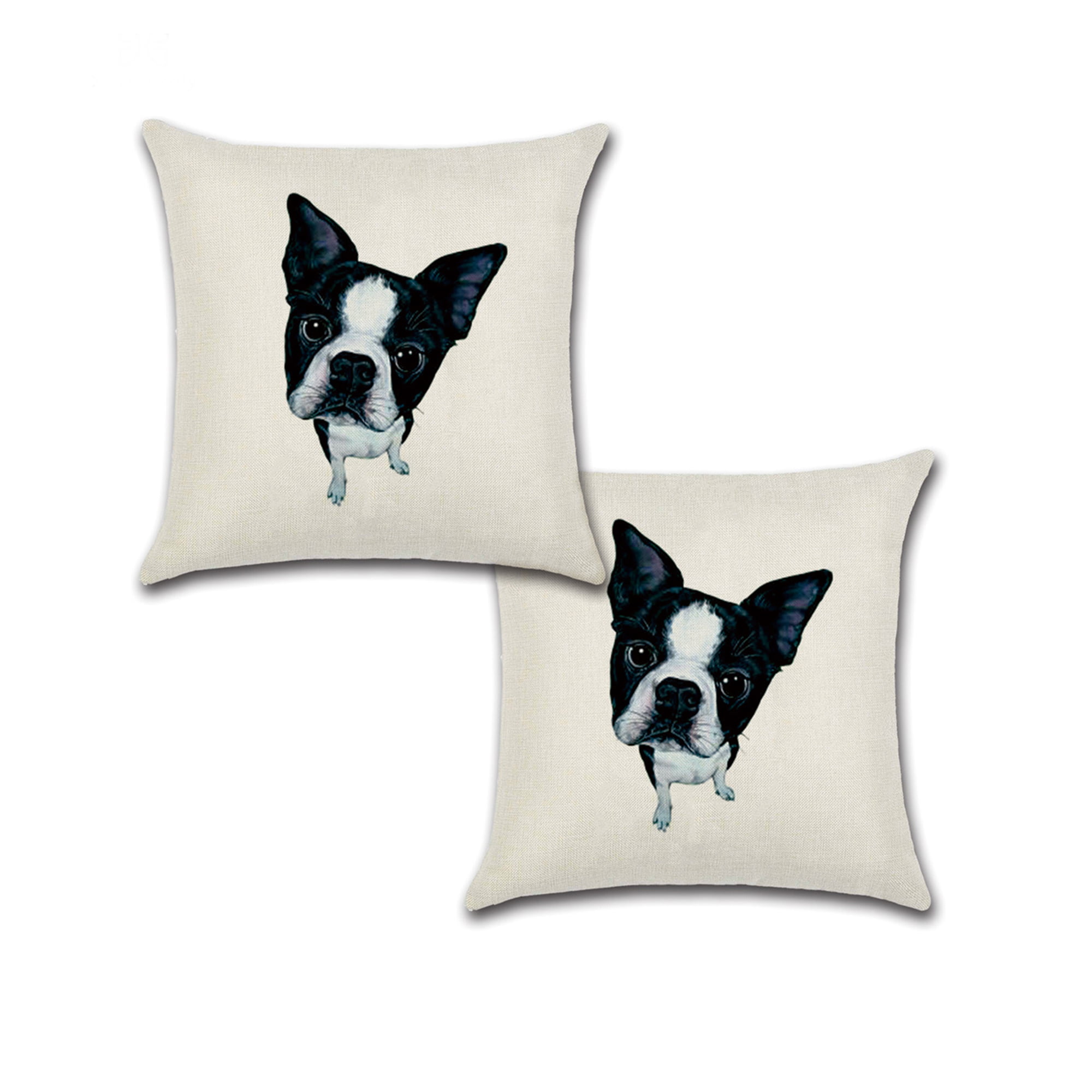 18" Dog Linen Decor Cotton Throw Pillow Case Sofa Cushion Cover Car Pillowcases 