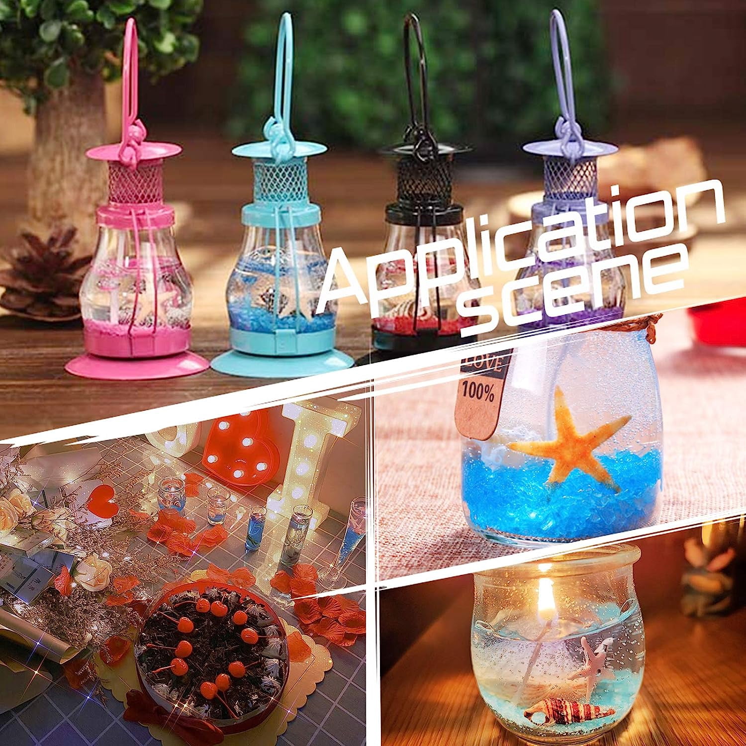 Candle Making Accessory 300g 6 Colors No Hole Chip Glass Beads Accessory DIY for The Making of Colored Candles Easy to Make Gel Candle Mixed Color